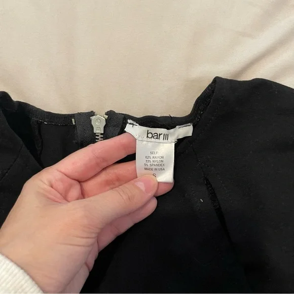 Bar III Classic Black Long Sleeve Dress Size S - Picture 5 of 6